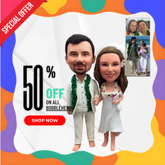 Custom Bobbleheads Wedding Cake Toppers, Custom Wedding Cake Topper Bobbleheads, Personal Wedding Anniversary Cake Toppers Figurines