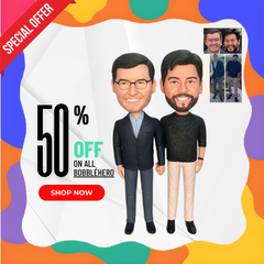 Custom Bobblehead 2 Person, Unique Gifts For Friends, Cool Gifts For Brothers, Colleagues, Partners, Friends