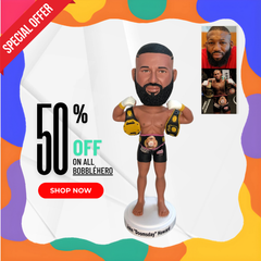 Personalized Boxing Bobblehead With Gold Belt, Custom Boxing Champion Action Figure Bobblehead, Personalized Sports Bobbleheads