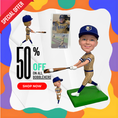 Custom Baseball Bobbleheads, Custom Baseball Player Bobblehead, Custom Kid Bobbleheads, Custom Sport Bobblehead For Boy