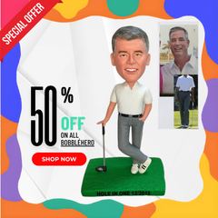 Custom Bobbleheads Golf, Personalized Golf Gifts For Him, Personalized Golf Bobbleheads Playing Golf, Best Golf Gifts For Men