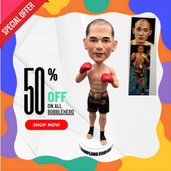 Custom Boxer Bobblehead, Custom Boxing Coach Bobblehead, Custom Boxing Belt Bobblehead, Custom Sanda Player Bobbleheads