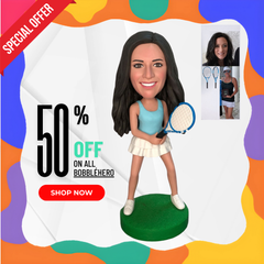 Custom Tennis Bobblehead, Personalized Bobblehead Tennis Female, Best Tennis Player Gifts For Her, Best Christmas Gifts For Tennis Players