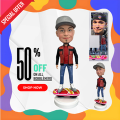 Custom Casual Bobbleheads, Custom Skateboard Boy Bobbleheads, Custom Boyfriend Figurines, Custom Sport Sculptures From Photos