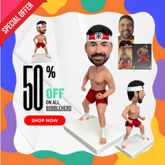 Custom Boxer Bobbleheads, Custom Bodybuilding Bobblehead, Custom Trainer Figurines, Custom Kickboxing Statue, Custom Muay Thai Bobblehead