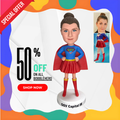 Custom Superhero Bobbleheads, Custom Superhero Figures, Custom Superhero Figures, Custom Supergirl Bobblehead, Custom Superwoman Bobblehead