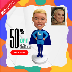 Custom Superhero Bobbleheads, Custom Superhero Figure, Female Custom Superhero Bobblehead, Personalized Superwoman Bobblehead Looks Like You