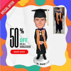 Custom Student Bobblehead, Personalized Graduation Bobblehead , 3D Fully Custom Sculpture Bobblehead, Custom Gift for Graduate From Photos