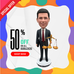 Custom Lawyer Bobblehead Doll, Personalized Judge Figurines, Custom Boyfriend Sculptures Birthday Gift, Custom Statue Holding Scales As Gift