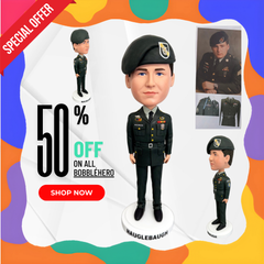 Custom Air Force Officer Bobbleheads, Custom Navy Soldier Bobblehead, Custom Army Commander Bobblehead, Custom Pilot Bobblehead