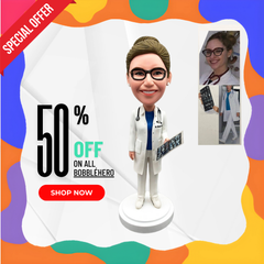 Personal Doctor Bobbleheads, Custom Figures Of Yourself, Doctors Funny Birthday Gifts, Custom Female Doctor Bobblehead