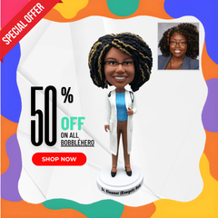 Personalized Black Doctor Figurine, Custom Female Doctor Bobblehead, Custom Medical PhD Bobblehead, Customized Anniversary Gifts For Her