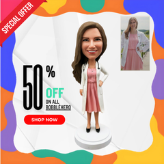 Custom Female Doctor Bobblehead Sculpt Yourself, Custom Doctors Figurines Bobbleheads, Custom Bobblehead Christmas Presents For Doctors