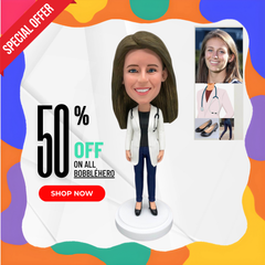 Custom Bobblehead Female Doctor, Graduation Gifts For Female Doctors, Personalized Bobblehead Female Doctor, Medical Doctor Figurines