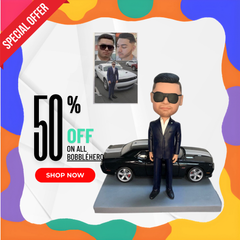 Custom Bobbleheads With Car, Custom Boss Bobblehead, Custom Boyfriend Bobblehead, Custom Rich Man Figurines With Luxury Cars