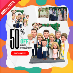 Custom Family Bobbleheads From Photos, Custom Bobbleheads Kids And Parents Family, Personalized Group Family Bobbleheads