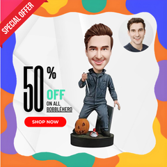 Custom Bobbleheads Figures From Photos 95% Accurate, Halloween Gift Custom Halloween Michael Myers Bobblehead With Engraved Text