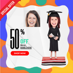 Personalized Custom Bobblehead Graduation, Graduation Gifts For Kid Boy Girl Teacher Student, Customized Gifts Figurines