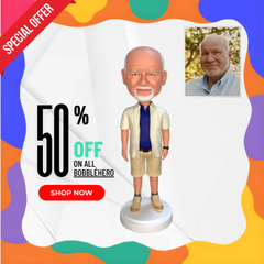 Cutom Old Man Bobbleheads, Personalized Action Figure Of Yourself, Cool Gift For 65 Year Old Man, Unique Birthday Gift For 65 Year Old Man