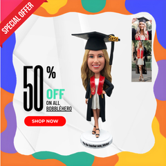 Customized Graduation Bobbleheads Figurine, Custom PhD Bobblehead, Custom Master Figurines Bobbleheads, Personalized Students Bobblehead