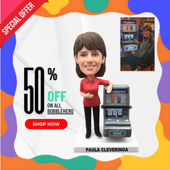 Custom Bobbleheads Playing Game Console, Custom Made Your Bobbleheads, Custom Slot Machine Bobblehead As Gifts For Her