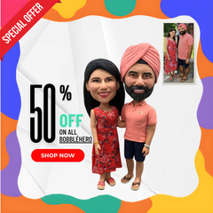 Personalized Indian Couple Bobbleheads, Custom India Bobblehead, Custom Couple Bobbleheads, Custom Sweetheart Figures Of Yourself