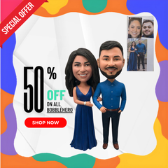 Custom Indian Couple Bobbleheads, Custom Husband and Wife Bobbleheads, Custom Wedding Bobblehead Cake Topper, Custom 2 People Figurines