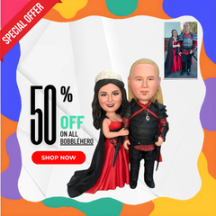 Make Your Own Bobblehead , Custom Cosplay Couple Bobblehead, Custom Princess and Prince Bobblehead, Personalized Couple Bobbleheads