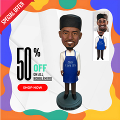 Custom Bobblehead Kitchen Chef, Cook Custom Bobblehead, Custom Bobblehead Professional Chef, Culinary Chef Custom Bobblehead