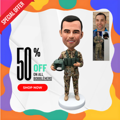 Custom Pilot Bobblehead Free Shipping, Personalized Air Force Bobblehead, Personalized Commander Bobblehead, Custom Soldier Bobblehead