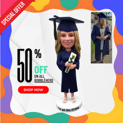 Custom Graduate Bobbleheads, Personalized Master Bobblehead, Custom PhD Bobbleheads, Gifts For Phd Graduate, Medical School Graduates Gifts