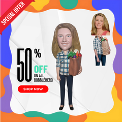 Personalized Bobbleheads Holding Vegetables, Create Your Own Doll That Looks Like You, Custom Bobblehead Of Girlfriend