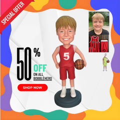 Custom Bobblehead Basketball Player For Kids, Custom Cool Gifts For Basketball Lover, Custom NBA Sports Bobblehead Of You From Your Picture