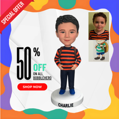 Custom Bobble Heads For Kids, Custom Boy Figurine, Custom Child Statues As Gifts, Personalized Kid Bobbleheads For Students, Christmas Gifts