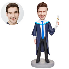 Graduation Bobblehead Personalized, One Person Polymer Clay Figure Based On Your Photos, Custom Bobblehead With Engraved Text