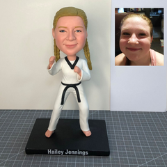 Custom Taekwondo Bobblehead Figurines, Christmas Kongfu Felmale Bobble Head Gift, Personalized Sports Bobblehead, Create Your Own Bobblehead