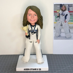 Personalized Sports Bobbleheads Female Athlete Bobbleheads, Custom Champion Bobblehead Hockey Goalie, Custom Hockey Player Bobblehead