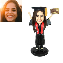 Custom Made Happy Bobblehead Graduation, Personalized Graduate Bobble Hero, Handmade Custom Sculpture