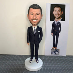 Custom Business Suit Man Bobbleheads, Personalized Gifts For Boss, Birthday Gift for Boss Male, Christmas Gifts For Your Boss Male