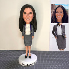 Custom Casual Bobbleheads, Personalized Gifts For Your Boss Female, Custom Gifts For Female Office Manager, Christmas Gifts For Coworker