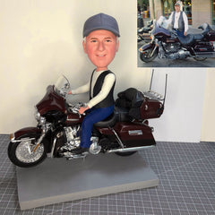 Custom Motorcycle Bobblehead, Bobblehead On A Motorcycle, Custom Motorcycle Gifts For Boyfriend, Unique Gift For Motorcycle Riders