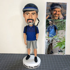 Custom Bobblehead Really Cool Gift For Traveller, Custom Mountain Climbing Bobbleheads For Him, Personalized Gift For Traveler