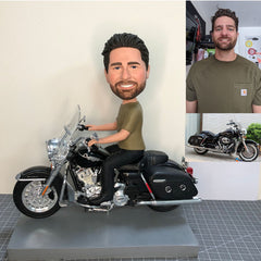 Custom Bobblehead on Motorcycle, Custom Racing Motorcycle Bobblehead, Personalized Moto Bobblehead For Father, Motorcycle Rider Bobblehead