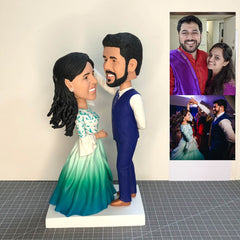 Custom Couple Bobbleheads Wedding Cake Toppers, Custom Figurine Wedding Cake Toppers, Custom Bride and Groom Wedding Cake Toppers