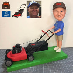 Custom Bobblehead Pushing The Weeder, Personalized Anniversary Gifts For Him, Unique Father's Day Gifts, Personalized Gifts For Husband