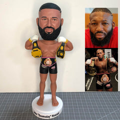 Personalized Boxing Bobblehead With Gold Belt, Custom Boxing Champion Action Figure Bobblehead, Personalized Sports Bobbleheads