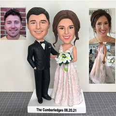 Custom Bobblehead Wedding Cake Topper, Personalized Wedding Cake Bobbleheads, Custom Figurine Wedding Cake Topper, Custom Wedding Bobblehead