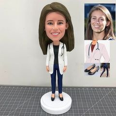 Custom Bobblehead Female Doctor, Graduation Gifts For Female Doctors, Personalized Bobblehead Female Doctor, Medical Doctor Figurines