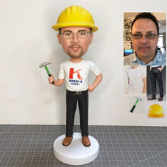 Custom Construction Worker Bobbleheads, Custom Architect Bobbleheads, Unique Architectural Engineering Gifts