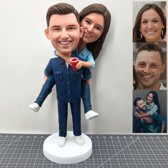 Custom Anniversary Couple Bobblehead, Personalized Lover Statues, Personalized Couples Figurines For Wedding